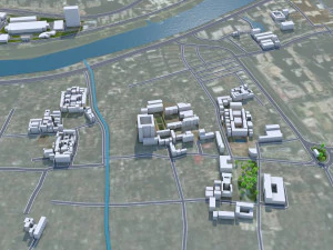 Jieyang cidade de Guangdong prov&iacute;ncia China 55 km Modelo 3D