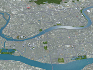Jieyang Guangdong city Province China 55km 3D Model