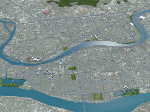 Jieyang cidade de Guangdong prov&iacute;ncia China 55 km Modelo 3D