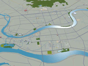 Jieyang cidade de Guangdong prov&iacute;ncia China 55 km Modelo 3D