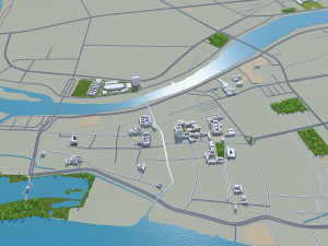 Jieyang Guangdong city Province China 55km 3D Model