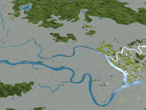 Jieyang cidade de Guangdong prov&iacute;ncia China 55 km Modelo 3D