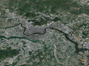 Jieyang cidade de Guangdong prov&iacute;ncia China 55 km Modelo 3D