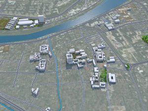 Jieyang cidade de Guangdong prov&iacute;ncia China 55 km Modelo 3D