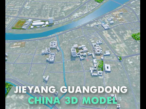 Jieyang cidade de Guangdong prov&iacute;ncia China 55 km Modelo 3D