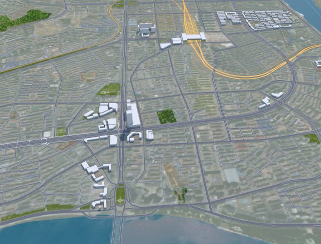 Jilin city China 60km 3D Модель .c4d .max .obj .3ds .fbx .stl .blend 