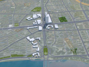 Jilin city China 60km 3D Model