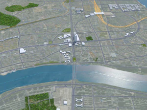 Jilin city China 60km 3D Model