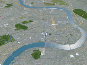 Jilin city China 60km 3D Model