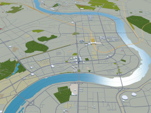 Jilin city China 60km 3D Модель