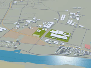 Jilin city China 60km 3D Model