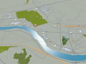 Jilin city China 60km 3D Model