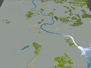 Jilin city China 60km 3D Model