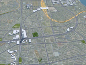 Jilin city China 60km 3D Model