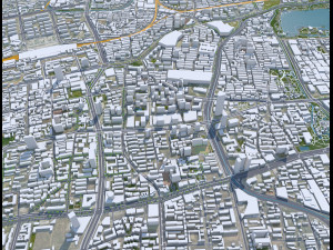 Jinan Shandong city China 70km 3D Model