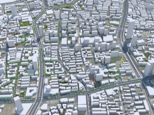 Jinan Shandong city China 70km 3D Model
