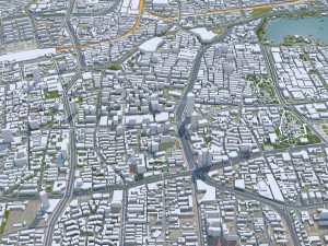 Jinan Shandong city China 70km 3D Model