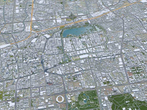 जिनान शेडोंग शहर चीन 70 किमी 3D मॉडल