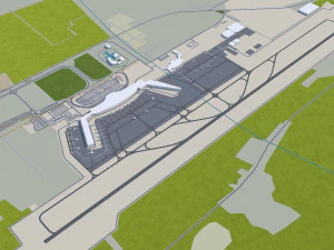 जिनान शेडोंग शहर चीन 70 किमी 3D मॉडल