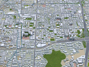 जिनान शेडोंग शहर चीन 70 किमी 3D मॉडल