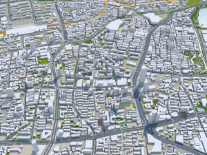 Jinan Shandong city China 70km 3D Model