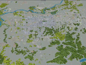 जिनान शेडोंग शहर चीन 70 किमी 3D मॉडल