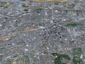 जिनान शेडोंग शहर चीन 70 किमी 3D मॉडल