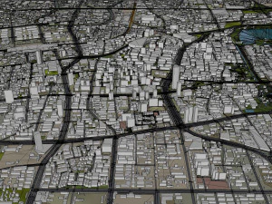 जिनान शेडोंग शहर चीन 70 किमी 3D मॉडल