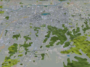 जिनान शेडोंग शहर चीन 70 किमी 3D मॉडल