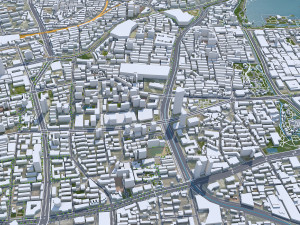 Jinan Shandong city China 70km 3D Model