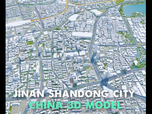 जिनान शेडोंग शहर चीन 70 किमी 3D मॉडल