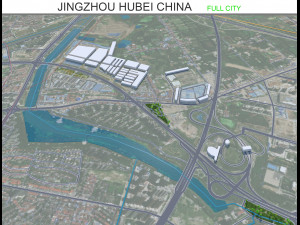 Jingzhou city Hubei China 30km Modelo 3D