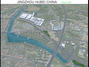 Jingzhou city Hubei China 30km 3D Model