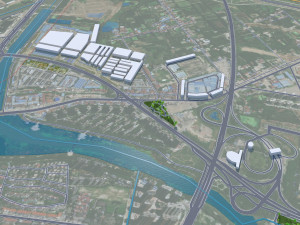 Jingzhou city Hubei China 30km Modello 3D