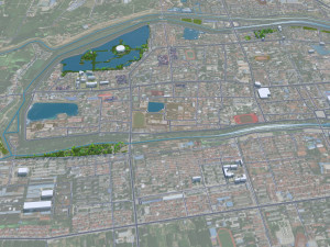 Jingzhou city Hubei China 30km Modello 3D