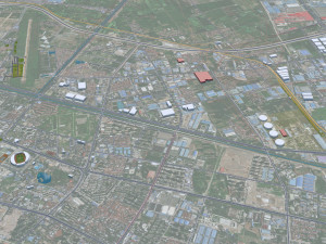 Jingzhou city Hubei China 30km Modello 3D