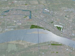 Jingzhou city Hubei China 30km Modello 3D