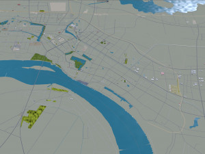 Jingzhou city Hubei China 30km Modello 3D