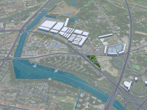 Jingzhou city Hubei China 30km Modello 3D