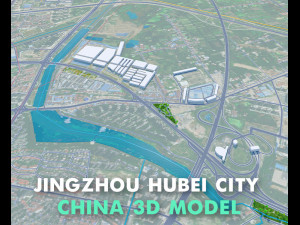 Jingzhou city Hubei China 30km Modello 3D