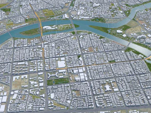 Jinhua Zhejiang city China 35km 3D Model