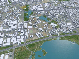 Jinhua Zhejiang city China 35km 3D Model