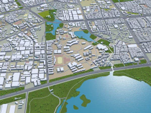 Jinhua Zhejiang city China 35km 3D Model