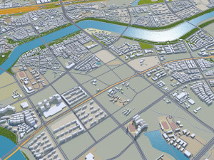 Jinhua Zhejiang city China 35km 3D मॉडल