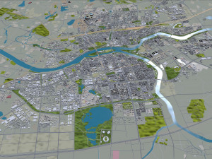 Jinhua Zhejiang city China 35km 3D मॉडल