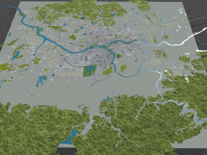Jinhua Zhejiang city China 35km 3D मॉडल