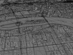 Jinhua Zhejiang city China 35km 3D Model