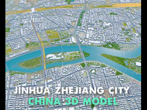 Jinhua Zhejiang city China 35km 3D Model