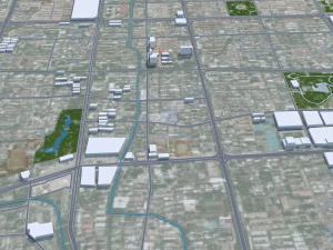 Jining Shandong Stadt China 80 km 3D Modell