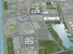 Jining Shandong Stadt China 80 km 3D Modell